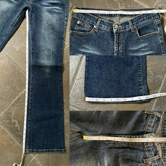 Vintage 90s Forever 21 High Rise Flare, Wide Leg Blue Jeans Size 9 - Picture 11 of 12